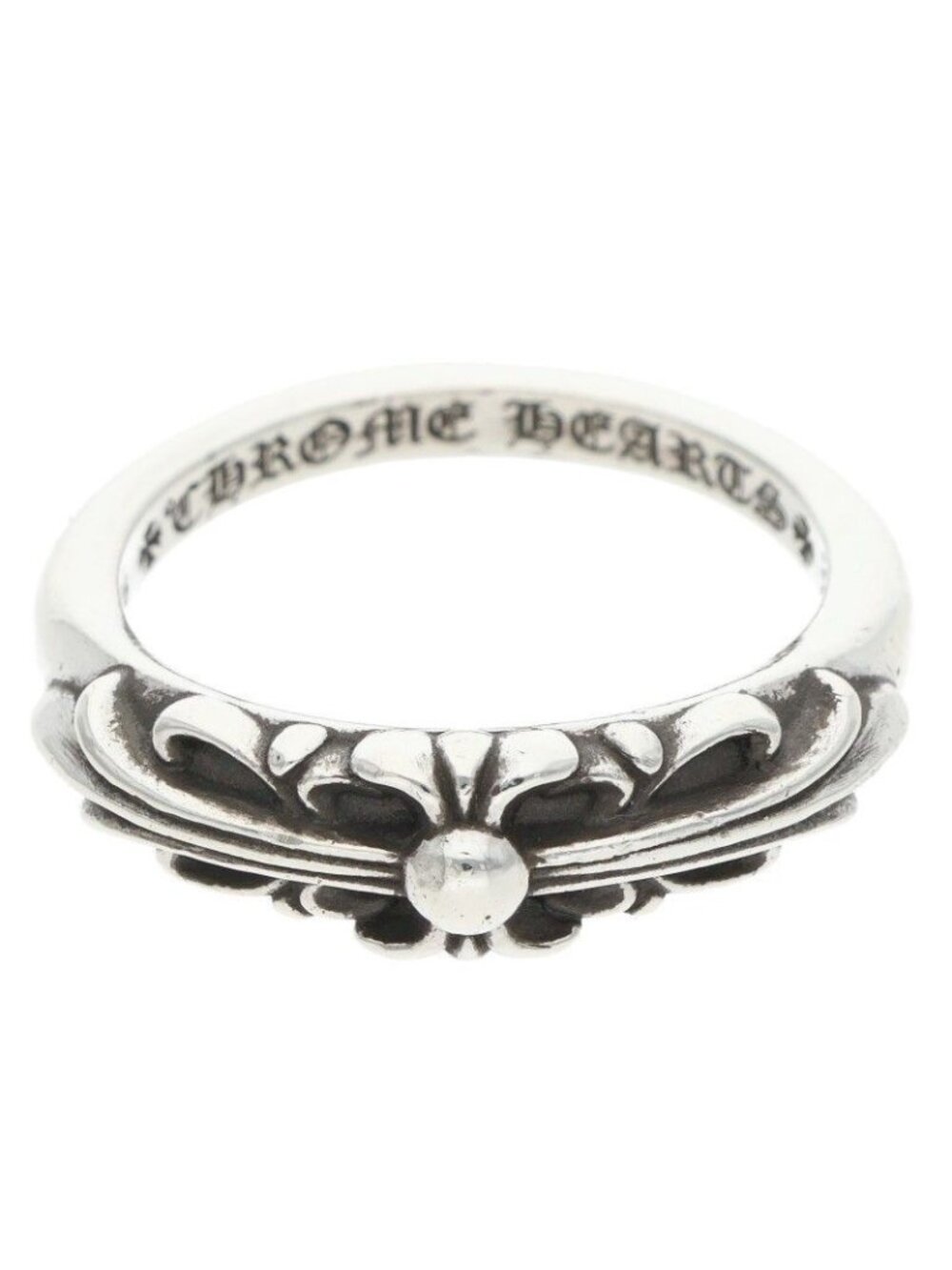 Chrome Hearts Baby Classic Floral Cross Silver Ring